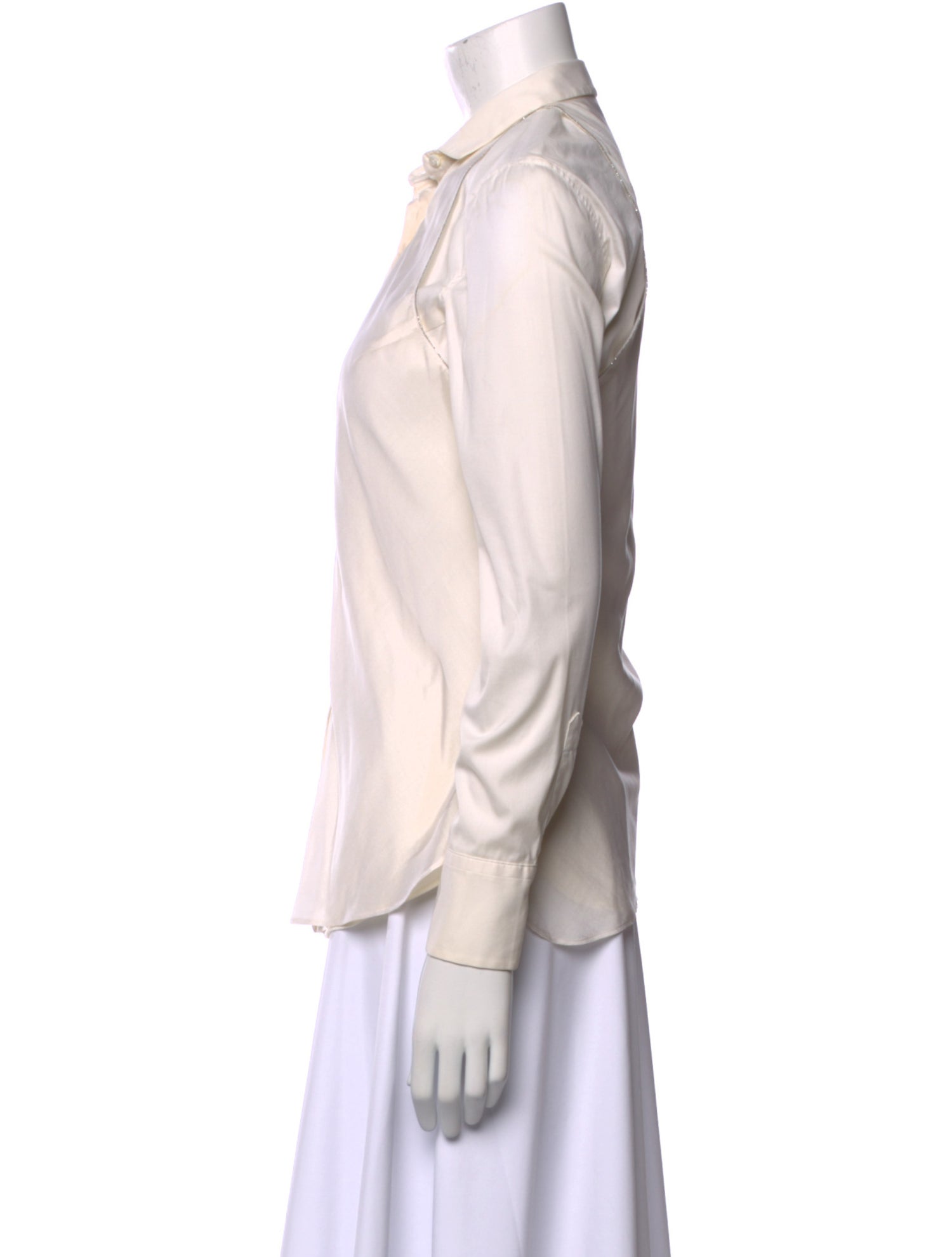 Brunello Cucinelli Long Sleeve Button-Up Top