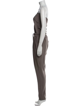 Brunello Cucinelli Silk Strapless Jumpsuit