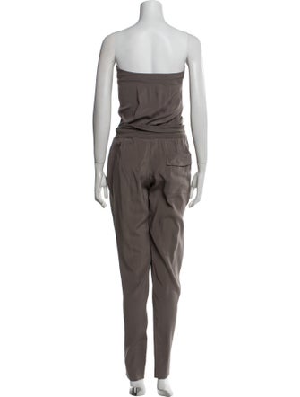 Brunello Cucinelli Silk Strapless Jumpsuit