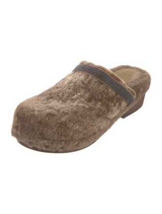 Brunello Cucinelli Monili Shearling Mules