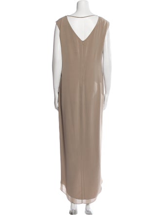 Brunello Cucinelli Bateau Neckline Long Dress