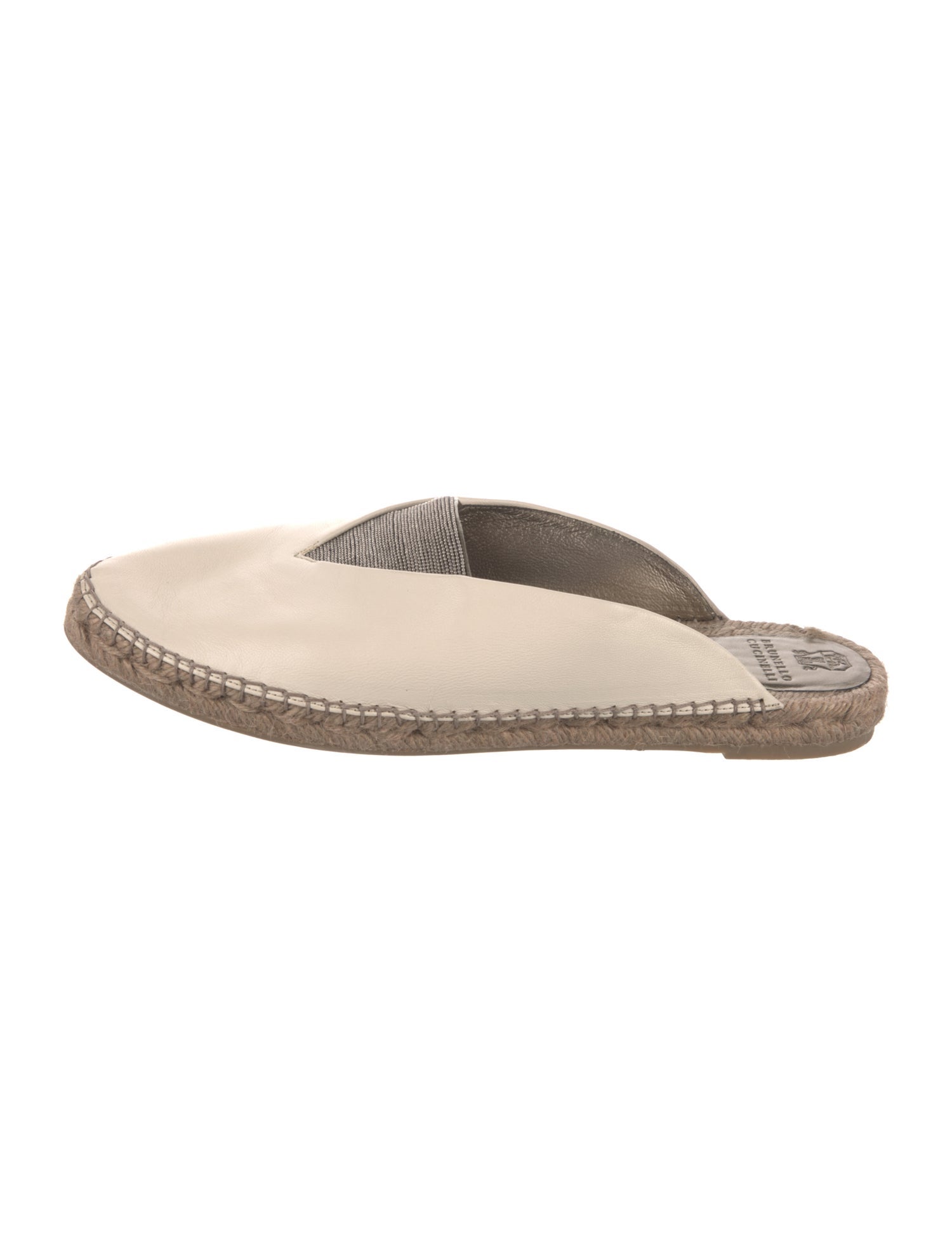 Brunello Cucinelli Monili Leather Espadrilles