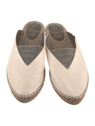 Brunello Cucinelli Monili Leather Espadrilles