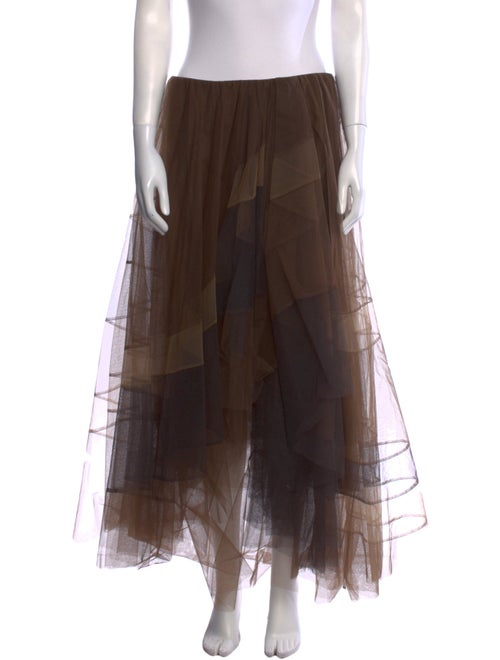 Brunello Cucinelli Colorblock Pattern Long Skirt