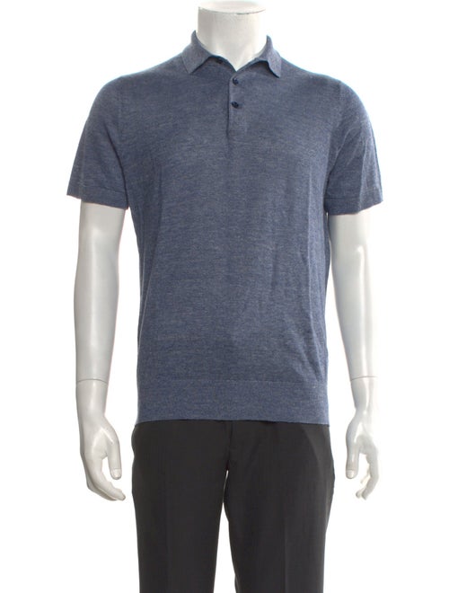Brunello Cucinelli Linen Collar Polo Shirt