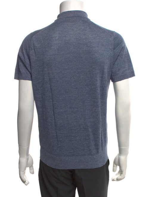 Brunello Cucinelli Linen Collar Polo Shirt