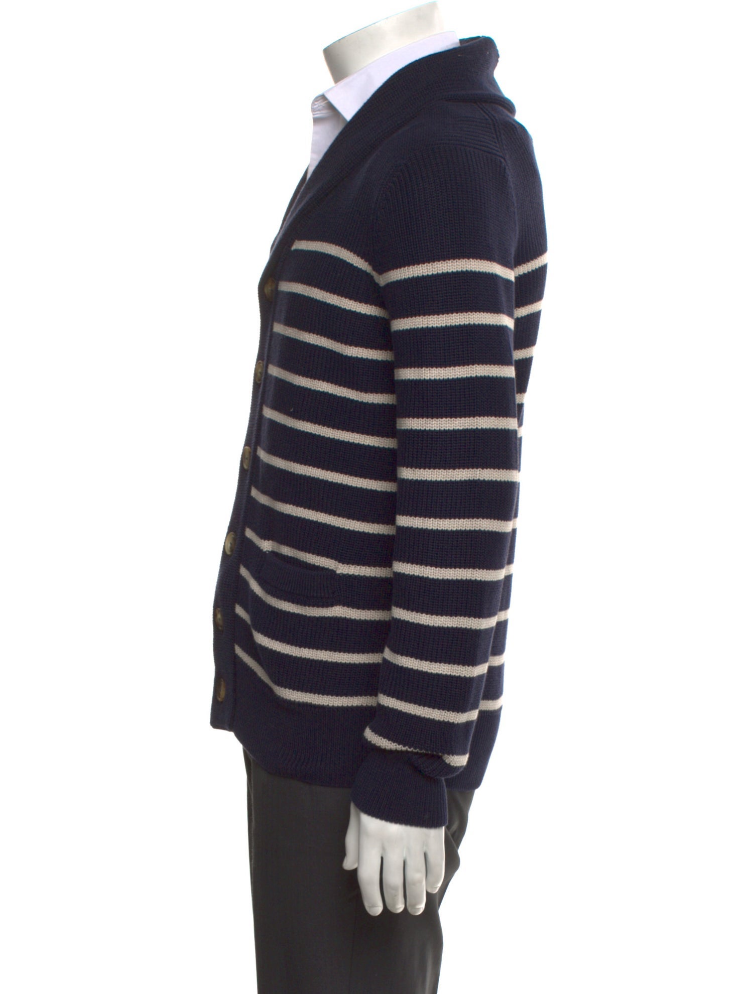 Brunello Cucinelli Striped V-Neck Cardigan