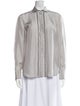 Brunello Cucinelli Silk Long Sleeve Button-Up Top
