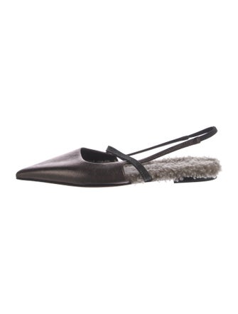 Brunello Cucinelli Leather Slingback Flats