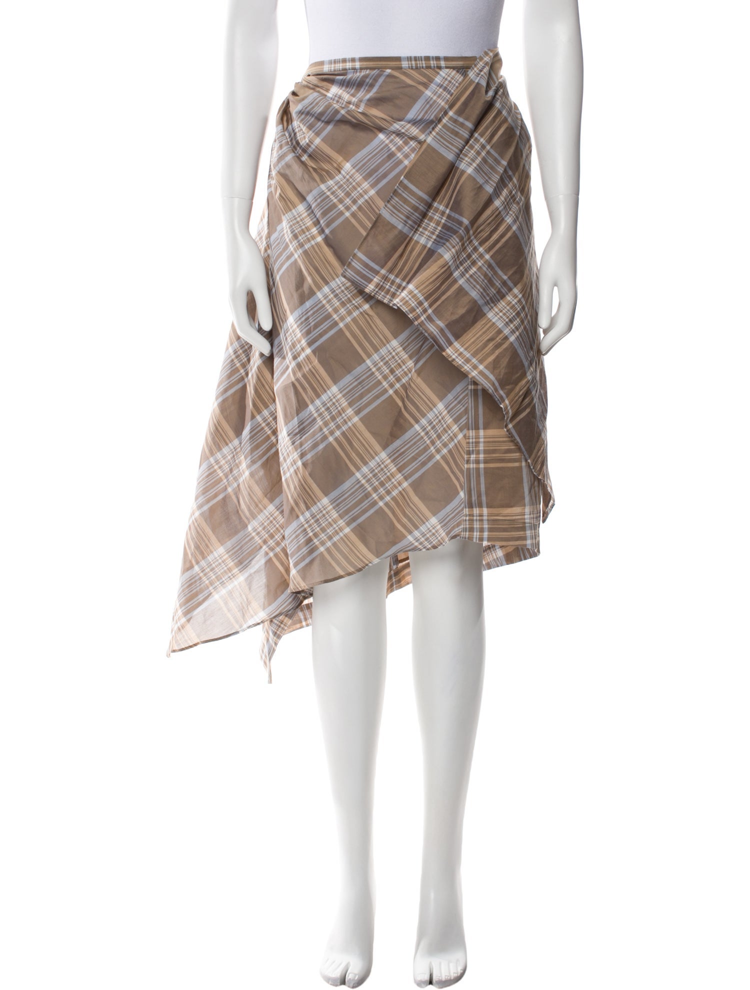 Brunello Cucinelli Plaid Print Knee-Length Skirt