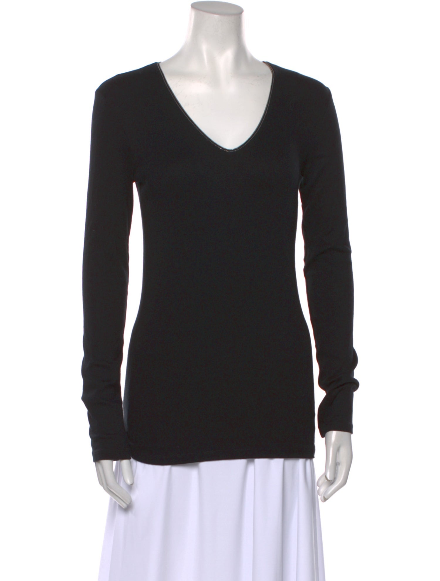 Brunello Cucinelli V-Neck Long Sleeve Top