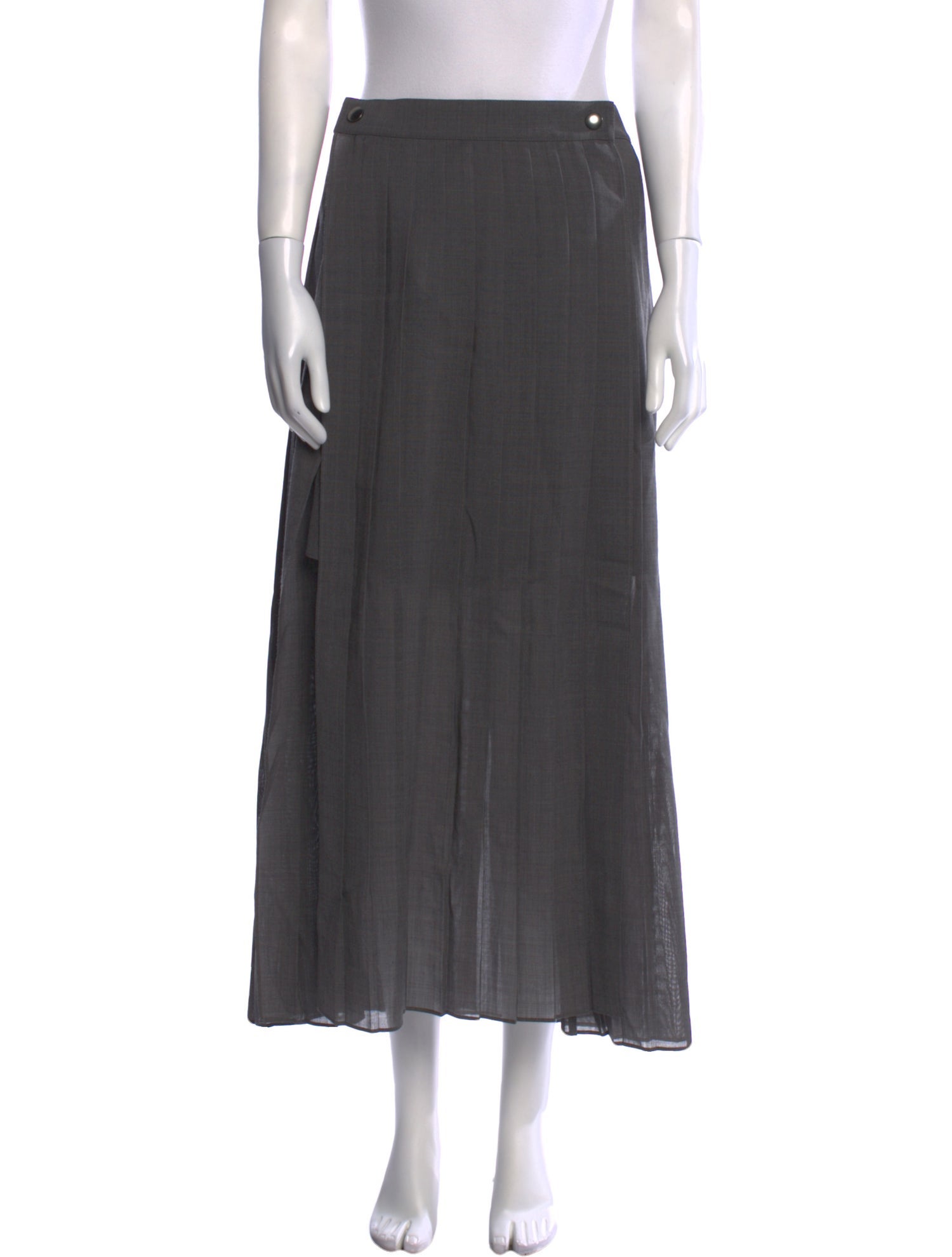 Brunello Cucinelli Pleated Accents Midi Length Skirt