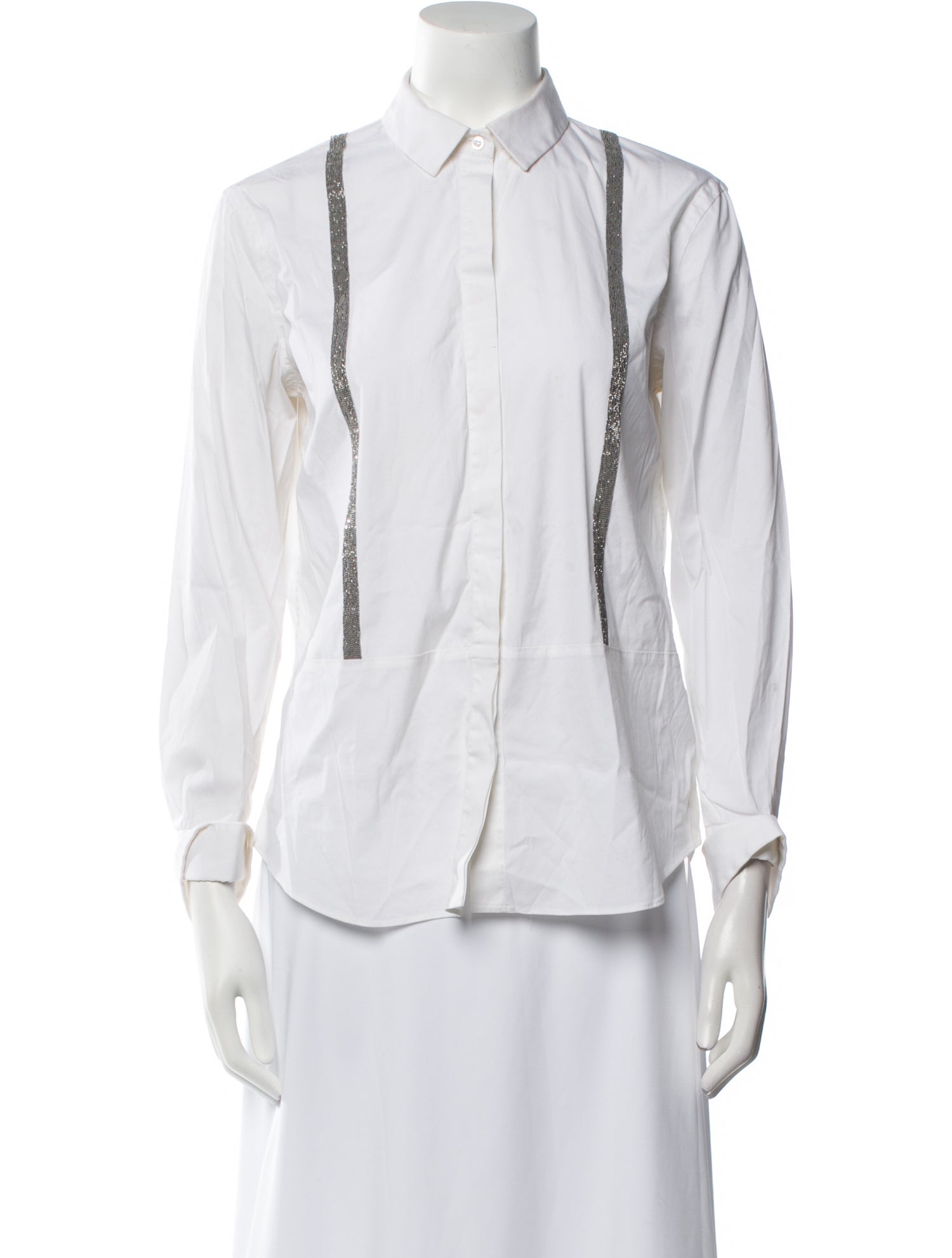 Brunello Cucinelli Long Sleeve Button-Up Top