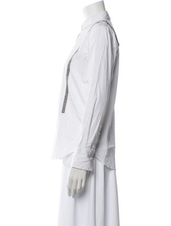 Brunello Cucinelli Long Sleeve Button-Up Top