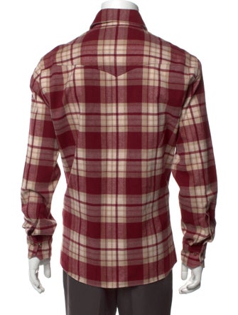 Brunello Cucinelli Plaid Print Long Sleeve Shirt