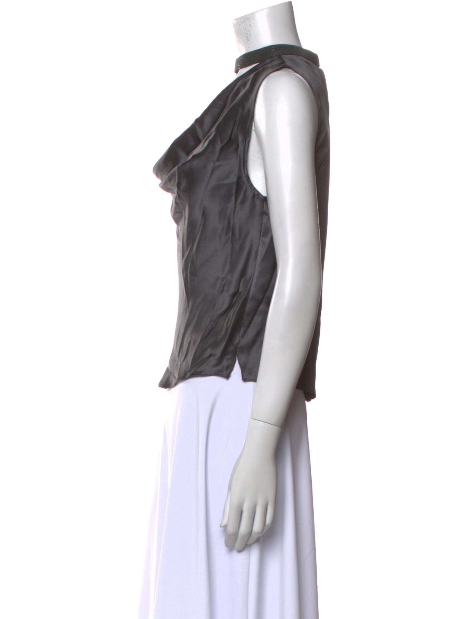 Brunello Cucinelli Cowl Neck Sleeveless Top
