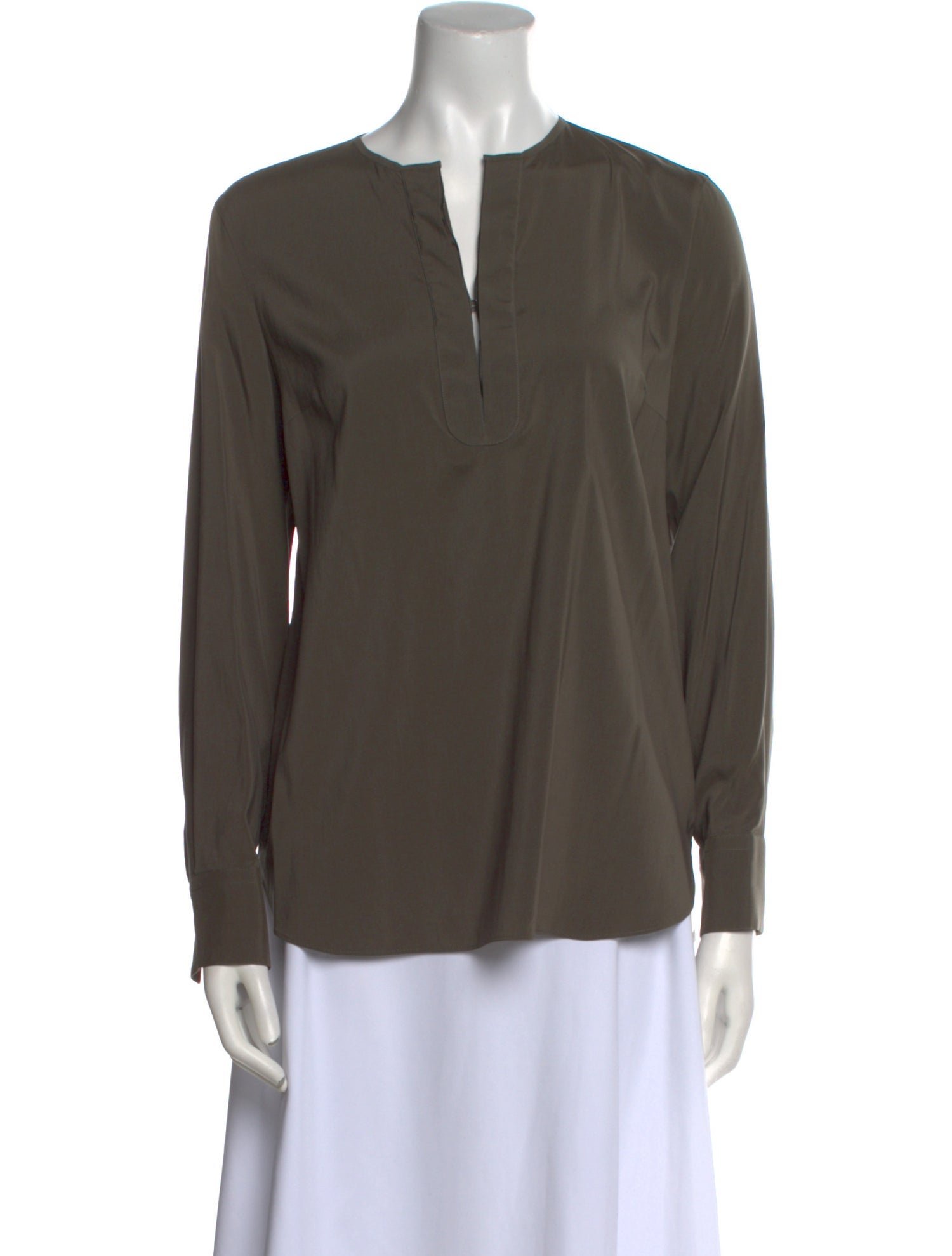 Brunello Cucinelli Silk V-Neck Blouse