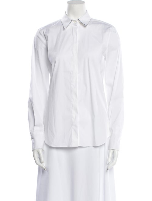 Brunello Cucinelli Long Sleeve Button-Up Top