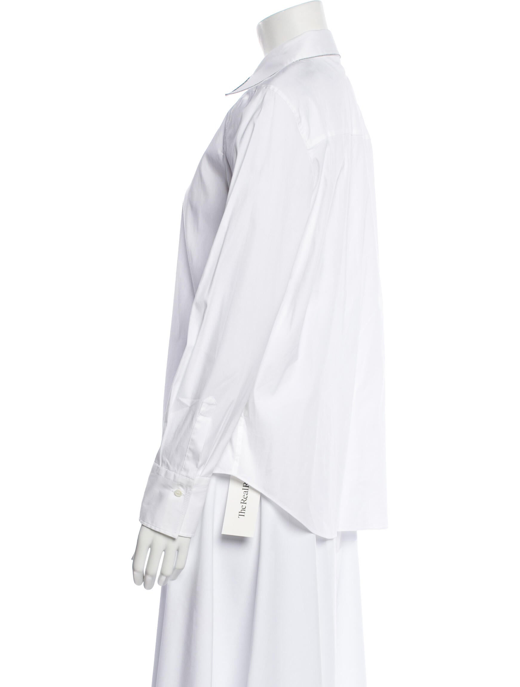 Brunello Cucinelli Long Sleeve Button-Up Top