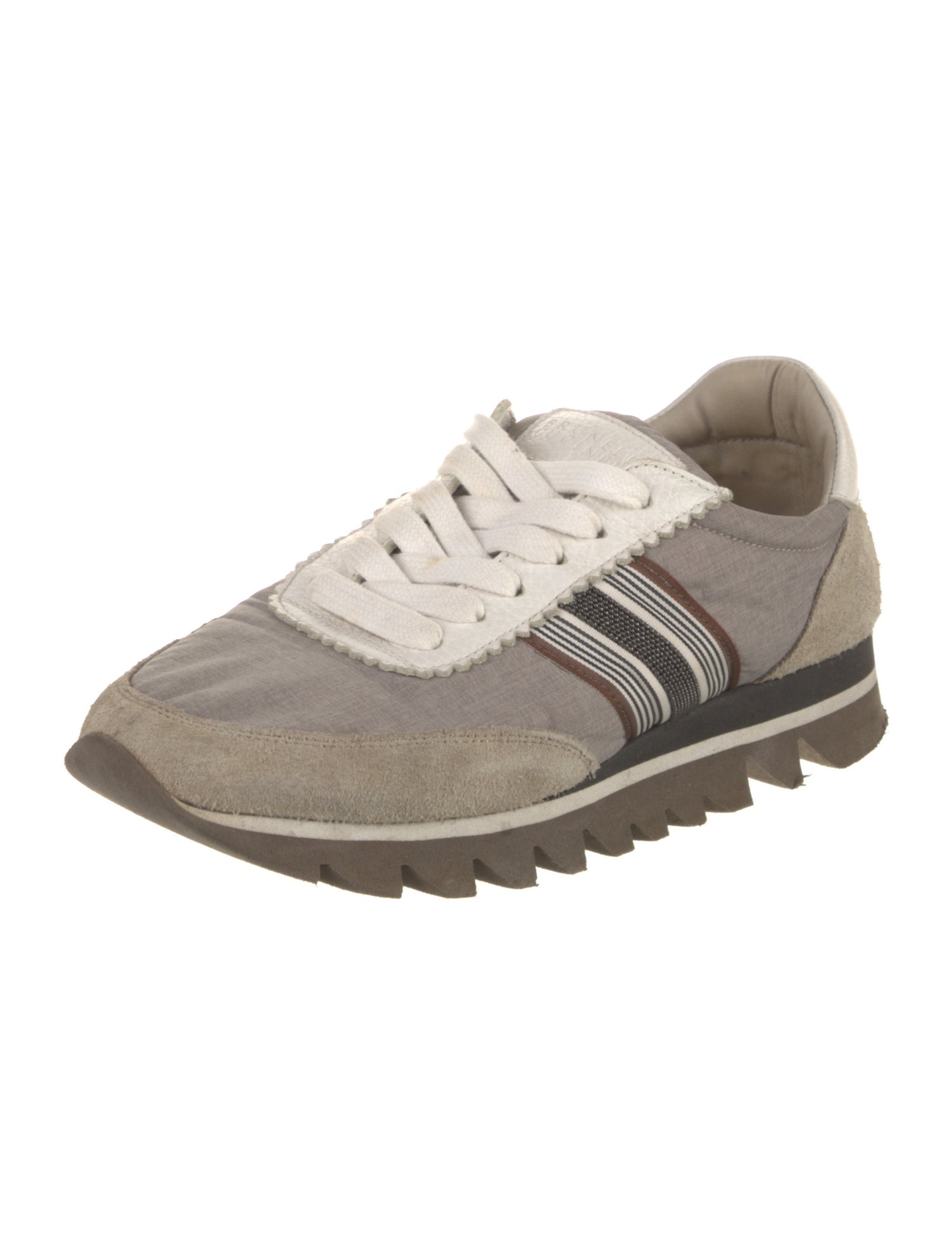 Brunello Cucinelli Suede Beaded Accents Sneakers