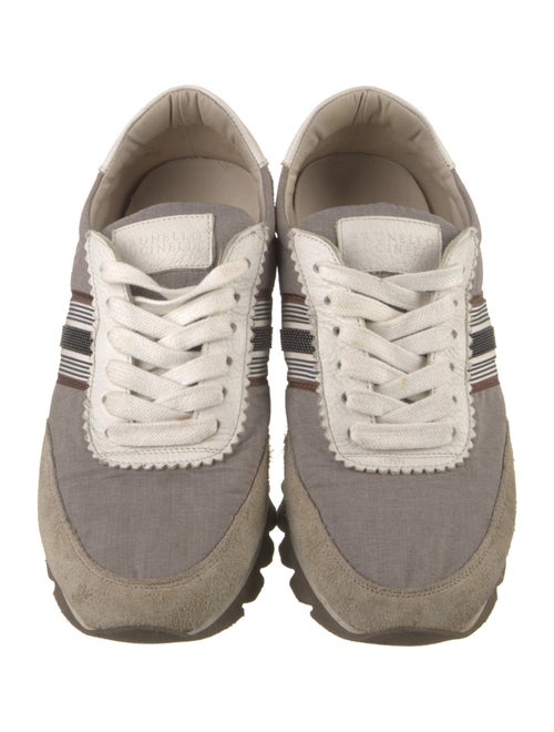 Brunello Cucinelli Suede Beaded Accents Sneakers
