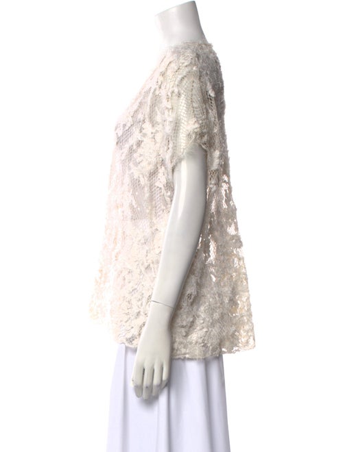 Brunello Cucinelli Linen Lace Pattern Sweater