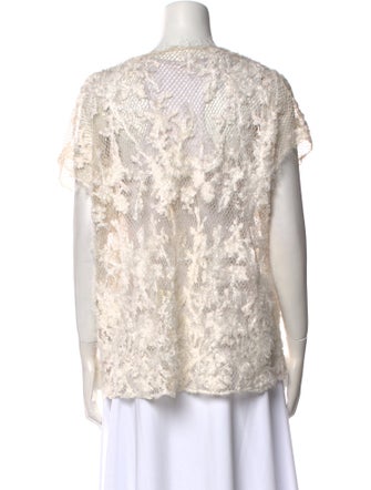 Brunello Cucinelli Linen Lace Pattern Sweater