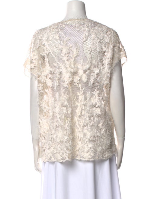 Brunello Cucinelli Linen Lace Pattern Sweater