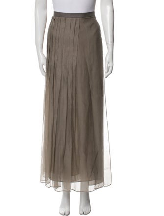 Brunello Cucinelli Silk Midi Length Skirt