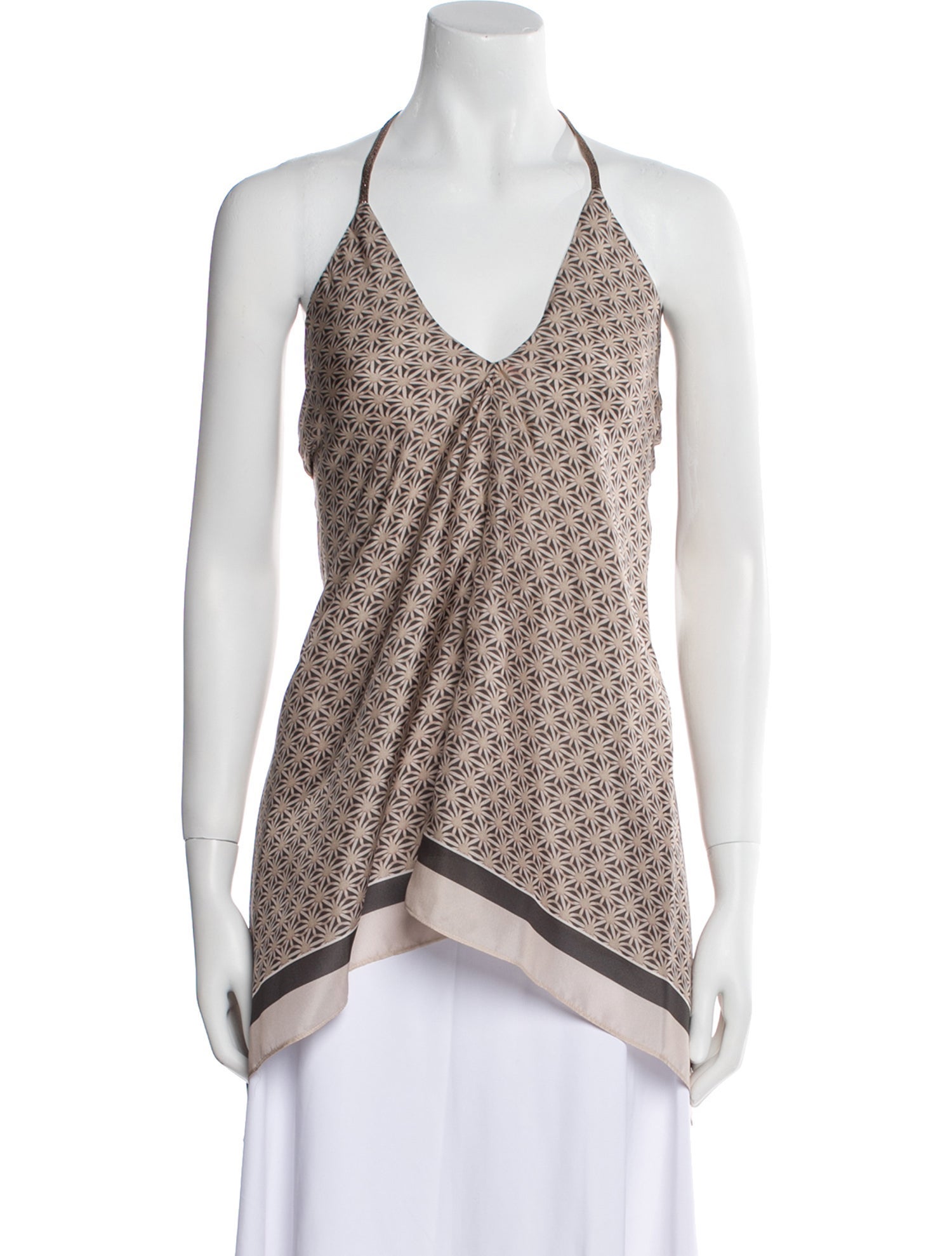Brunello Cucinelli Silk Printed Top w/ Tags