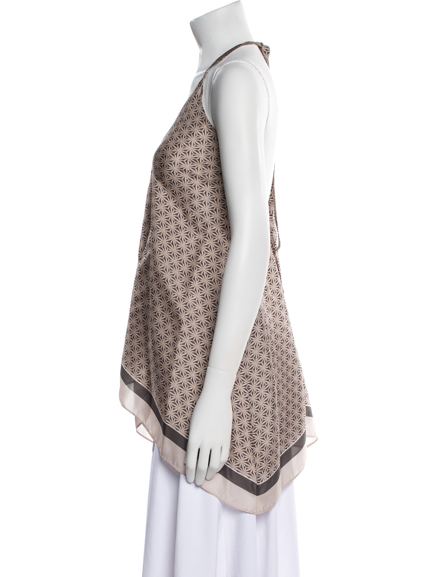 Brunello Cucinelli Silk Printed Top w/ Tags