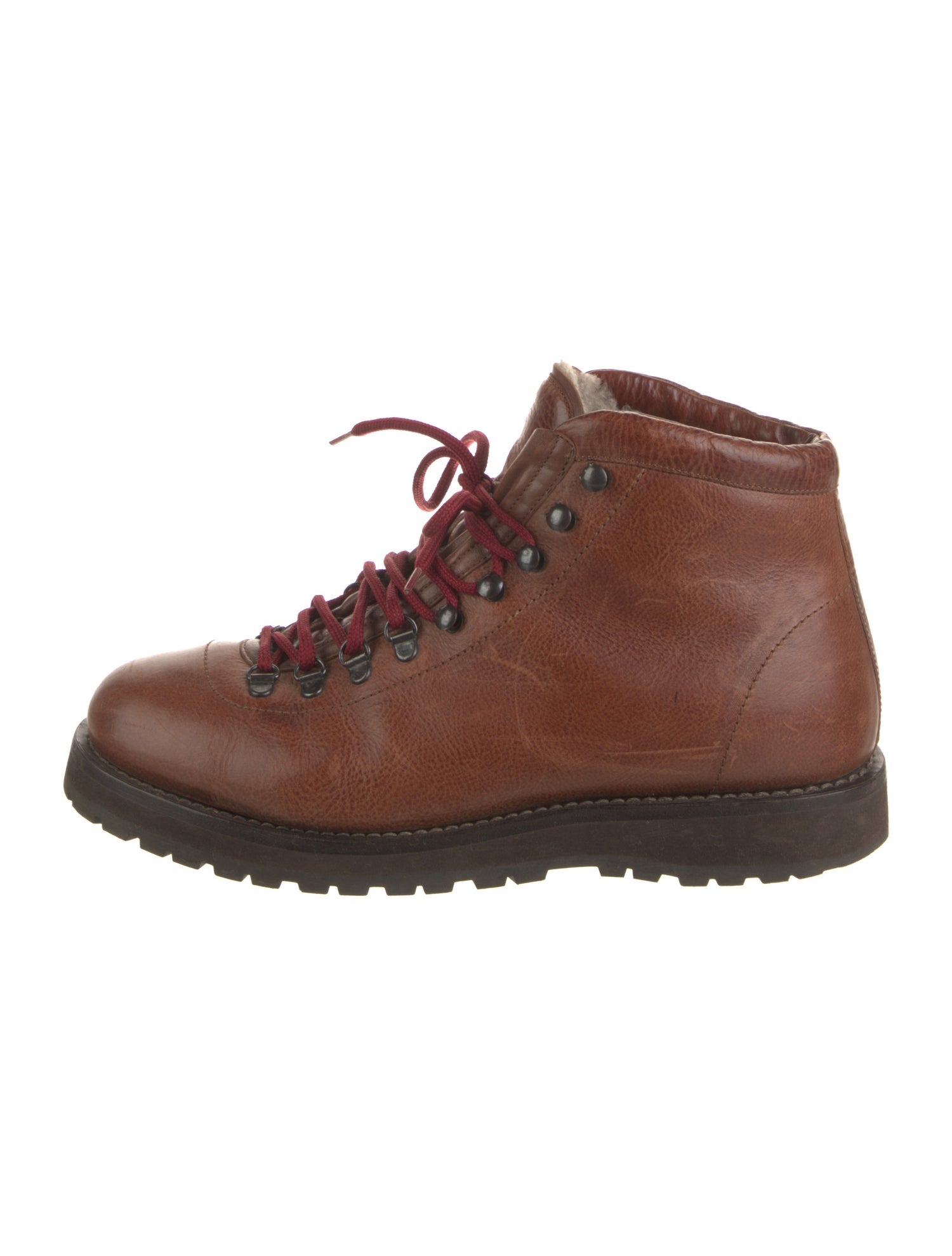Brunello Cucinelli Leather Hiking Boots