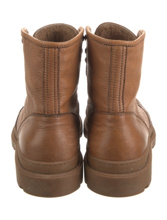 Brunello Cucinelli Leather Combat Boots