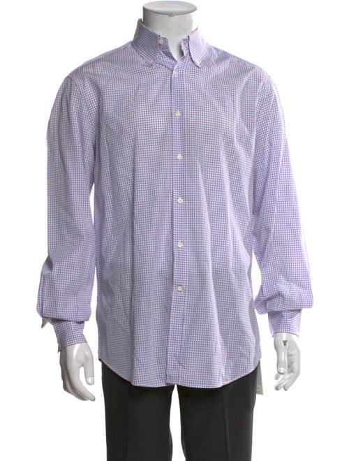 Brunello Cucinelli Plaid Print Long Sleeve Dress Shirt