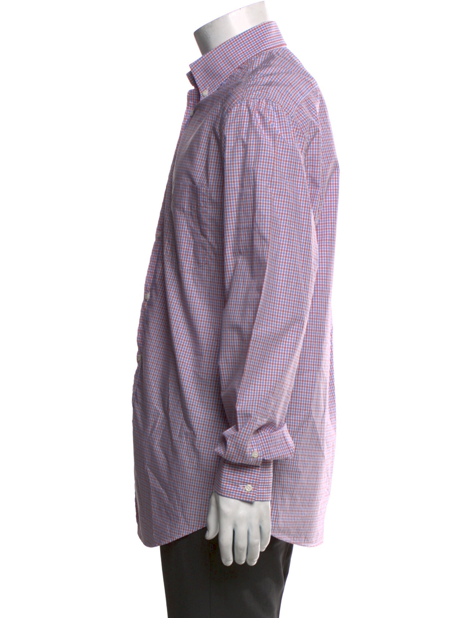 Brunello Cucinelli Plaid Print Long Sleeve Dress Shirt