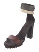 Brunello Cucinelli Leather Colorblock Pattern Sandals