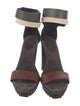 Brunello Cucinelli Leather Colorblock Pattern Sandals
