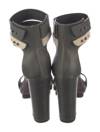 Brunello Cucinelli Leather Colorblock Pattern Sandals