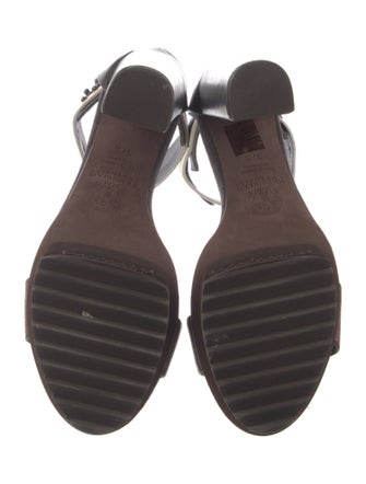 Brunello Cucinelli Leather Colorblock Pattern Sandals