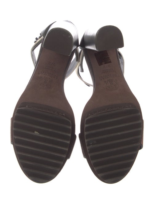 Brunello Cucinelli Leather Colorblock Pattern Sandals