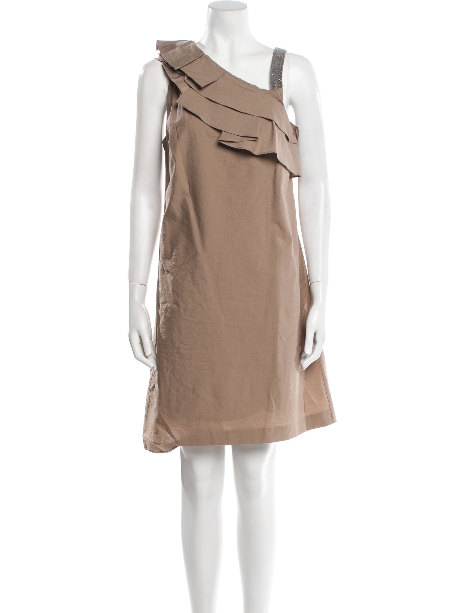Brunello Cucinelli One-Shoulder Knee-Length Dress