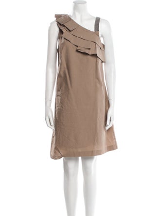 Brunello Cucinelli One-Shoulder Knee-Length Dress