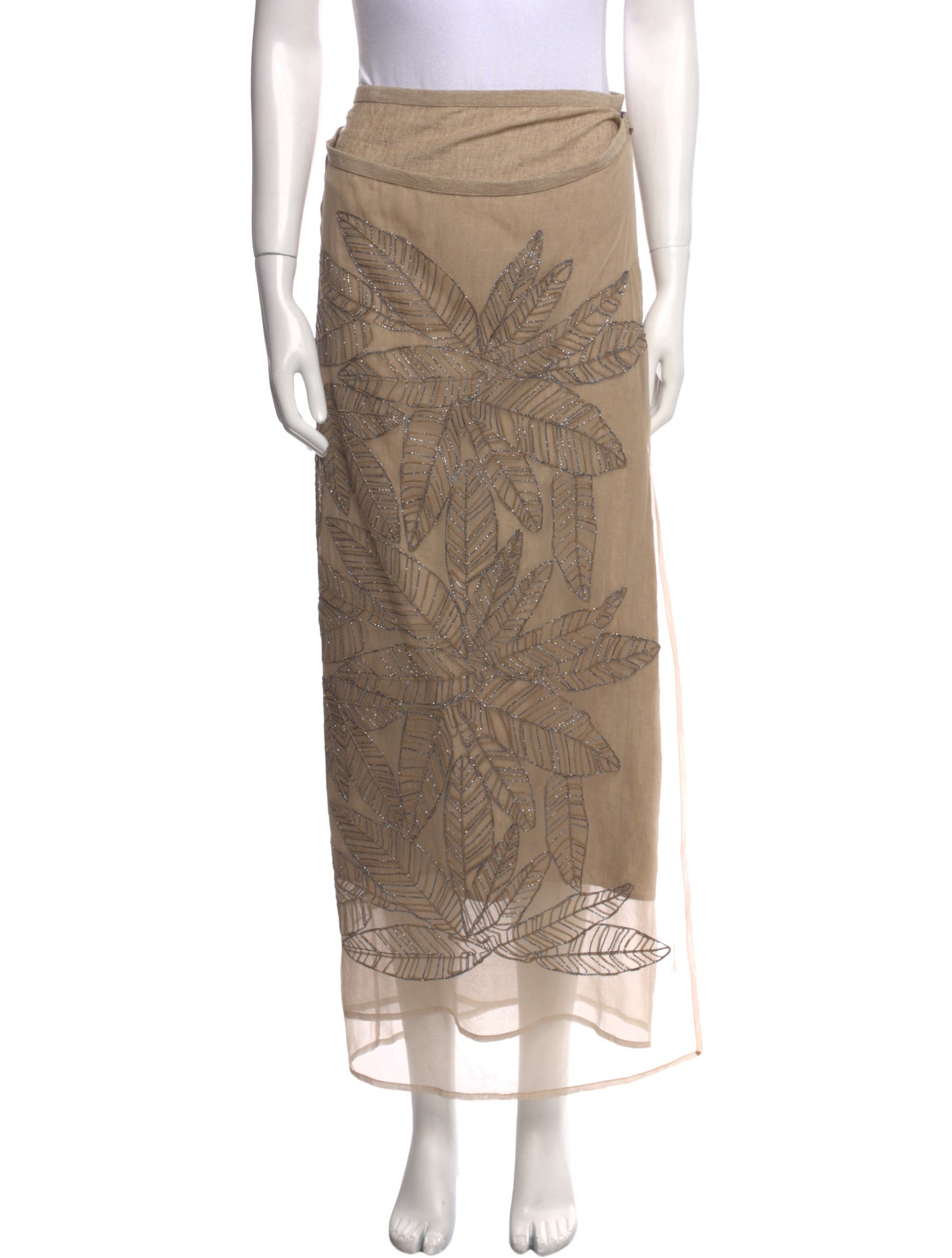 Brunello Cucinelli Linen Midi Length Skirt