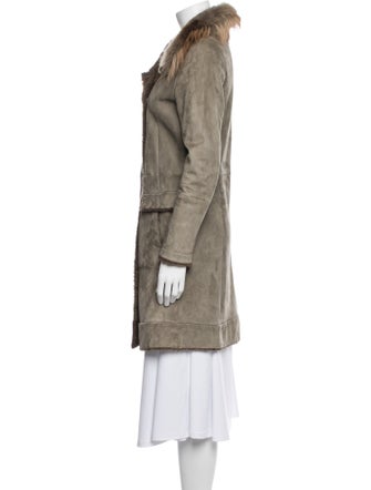 Brunello Cucinelli Leather Faux Fur Coat