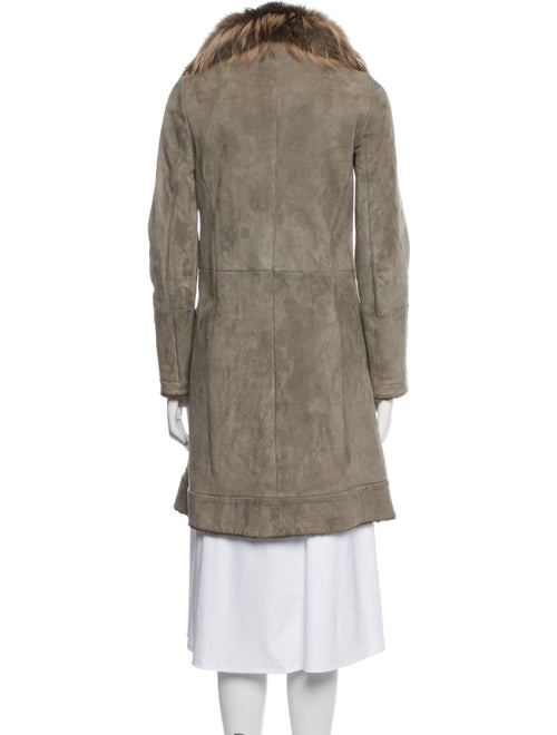 Brunello Cucinelli Leather Faux Fur Coat