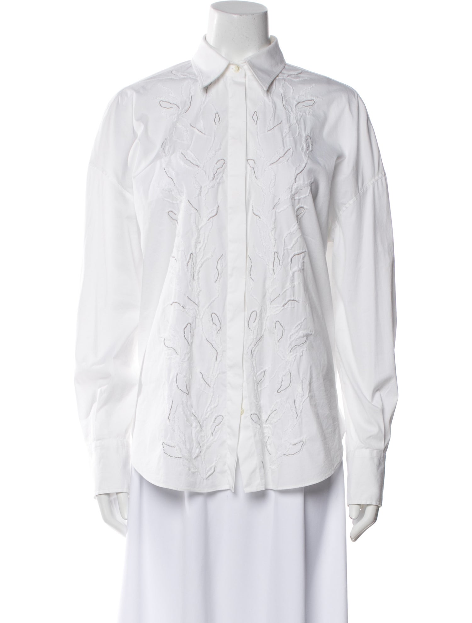 Brunello Cucinelli Long Sleeve Button-Up Top