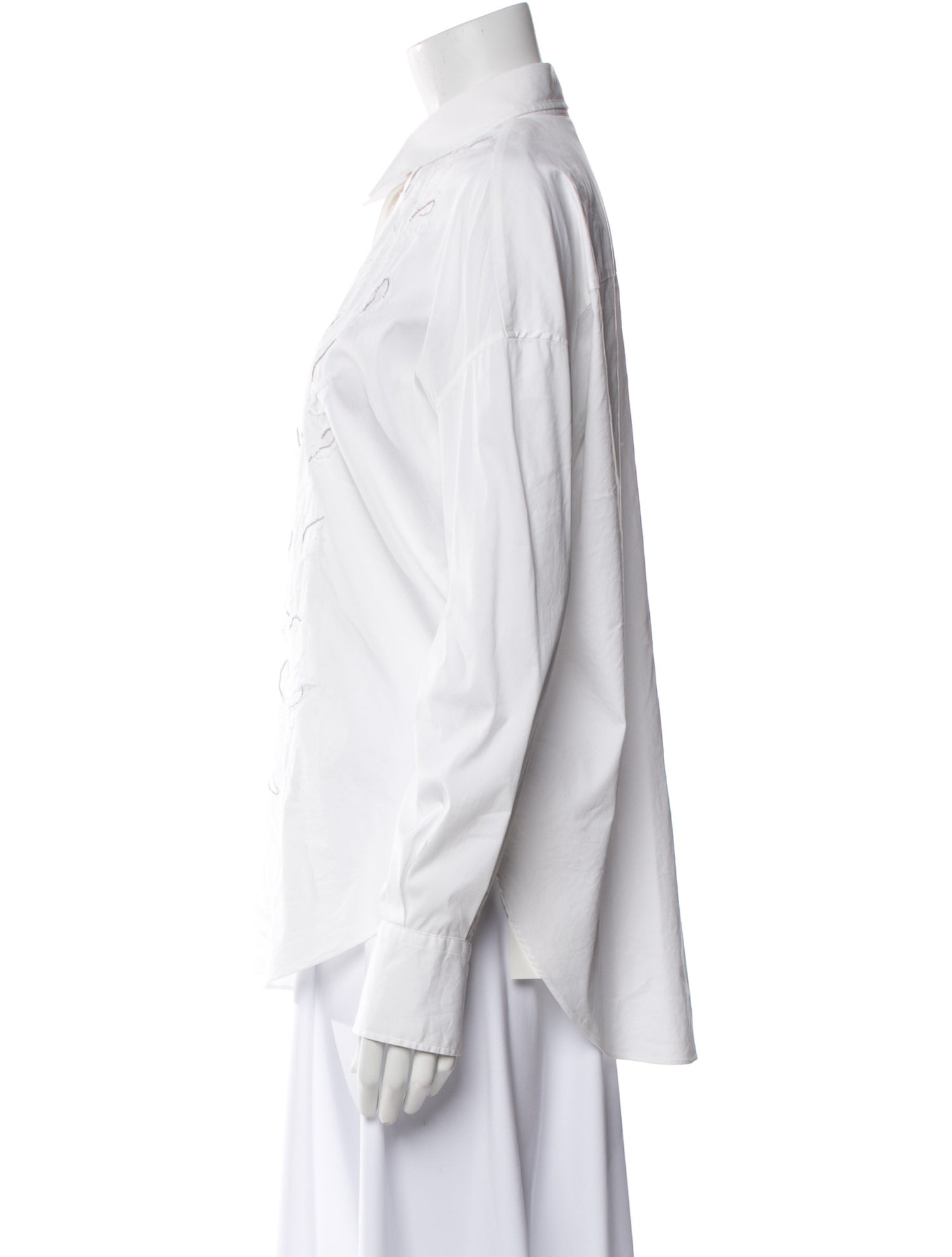 Brunello Cucinelli Long Sleeve Button-Up Top