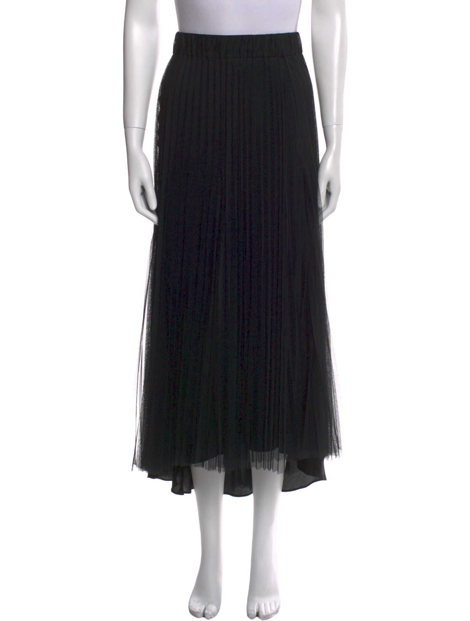 Brunello Cucinelli Mesh Accents Midi Length Skirt