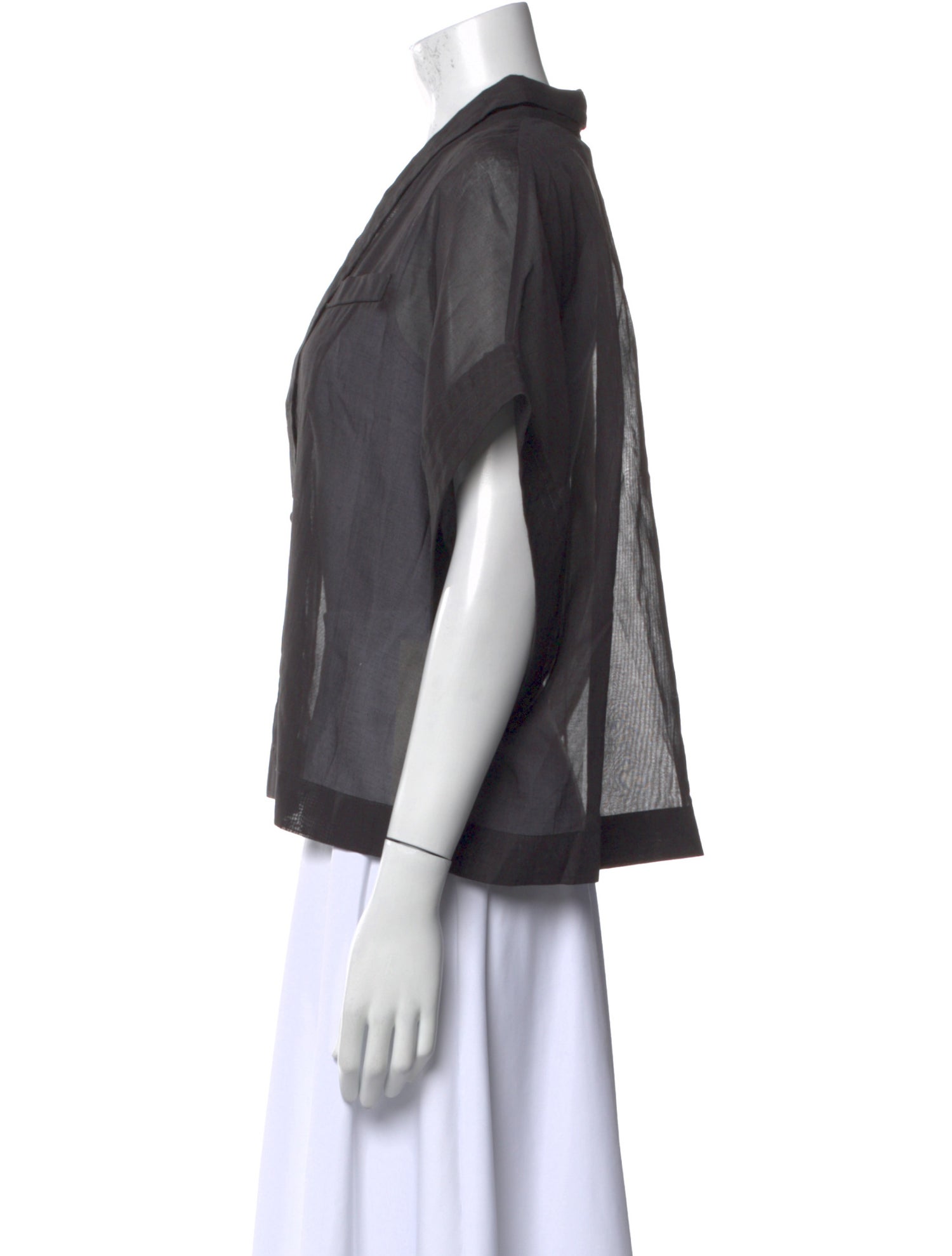 Brunello Cucinelli V-Neck Short Sleeve Blouse w/ Tags