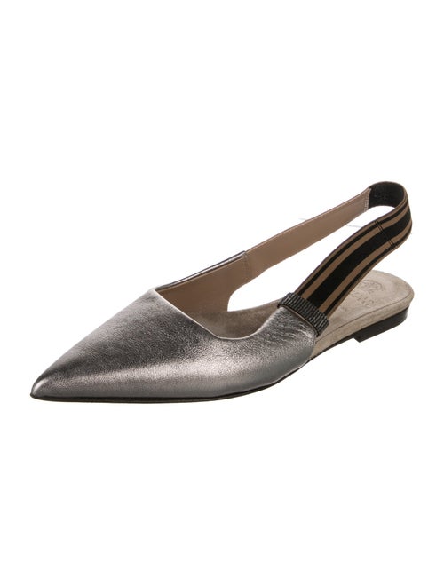 Brunello Cucinelli Leather Slingback Flats
